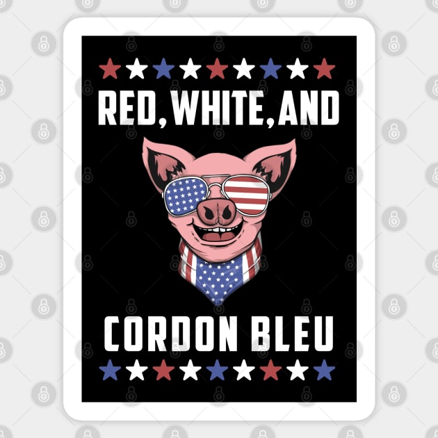 4th of July Patriotic Pig: Red, White, and Cordon Bleu Sticker by TwistedCharm